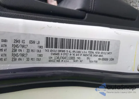 2015 Jeep Grand Cherokee Laredo from USA, damaged, VIN 1C4RJFAG4FC133855